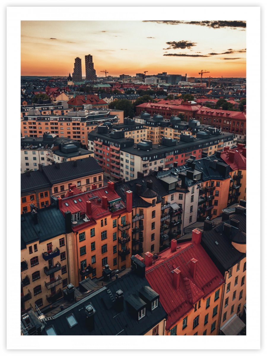 Fotokonst Stockholm Solnedgång