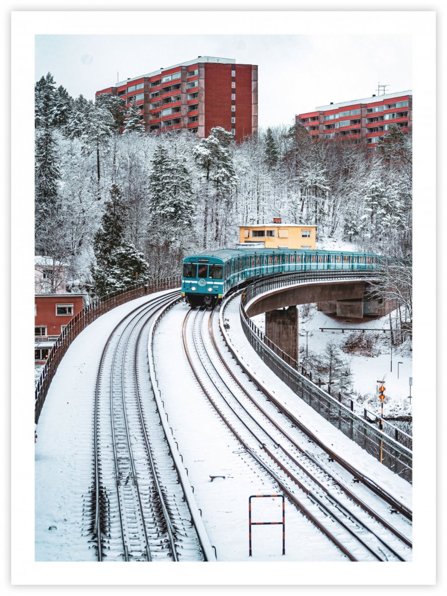 Fotokonst Vinter Tunnelbana Stockholm