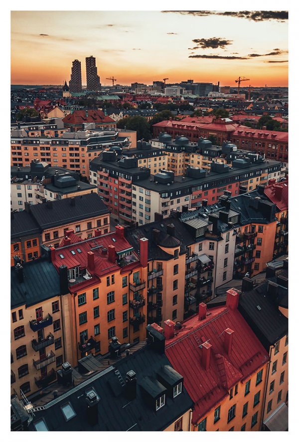 Fotokonst Stockholm Solnedgång